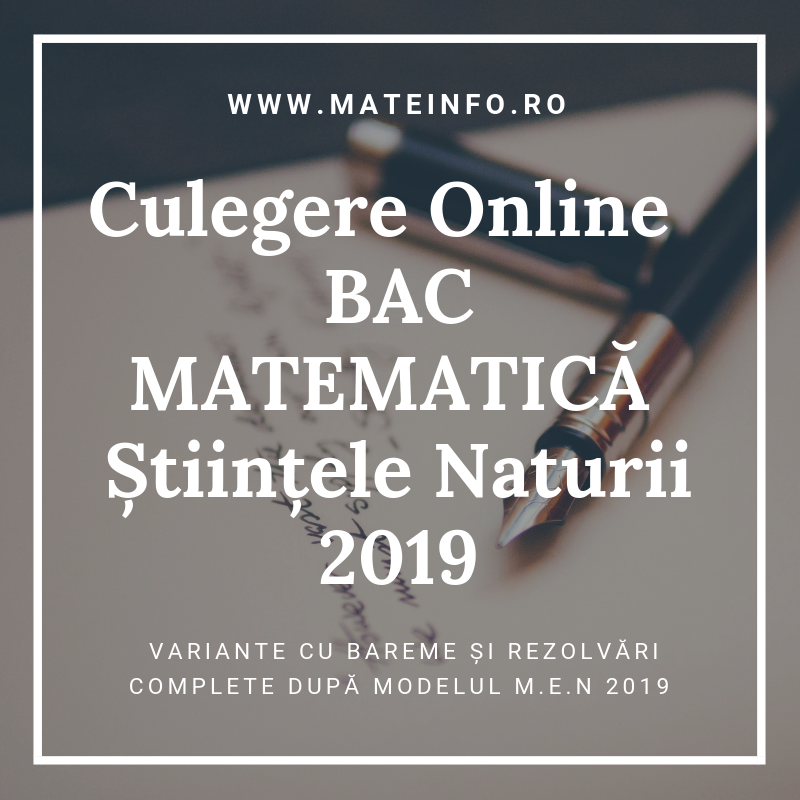 Culegere Online BAC Matematica Stiintele Naturii